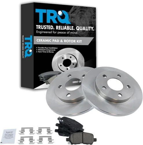 Vista 67 de TRQ Juego de pastillas de freno y rotor de cerámica trasera compatible con Honda Accord V6 1998-02 3.0L con frenos de disco traseros 02-06 Acura RSX
