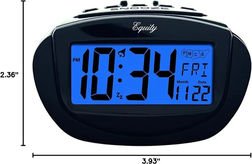 Vista 8 de Equity by La Crosse 31022 Insta-Set LCD Alarm Clock, Black (Pack of 6)