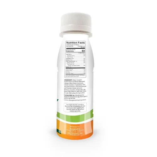 Vista 2 de BariatricPal Disparos completos de proteína de suero y colágeno de 0.53 oz - Naranja