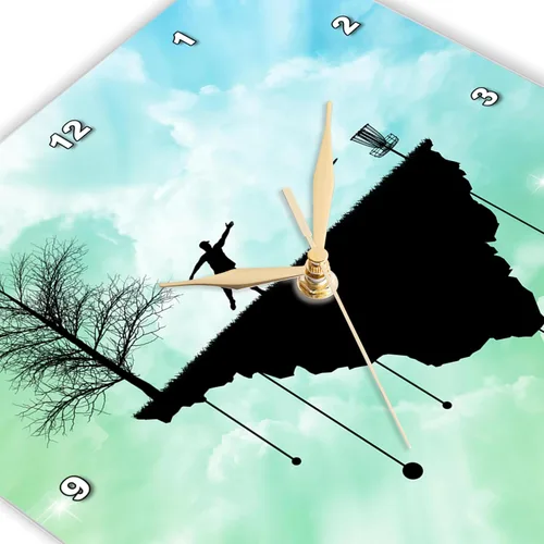 Vista 3 de 3dRose Putt Plastic in Its Place-disc Golf Silhouette Putting with Blue Skies Reloj de pared, 10 x 10