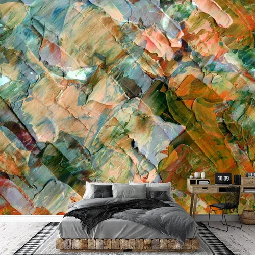 Vista 24 de wall26 - Pintura de arte abstracto marrón y beige - Mural de pared extraíble Papel pintado autoadhesivo grande - 66x96 pulgadas