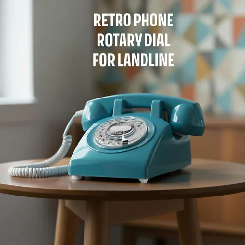 Vista 2 de Opis 60s Cable: Teléfono rotativo/Teléfono vintage/Teléfono retro/Teléfono antiguo/Teléfono fijo retro/Teléfono vintage/Teléfono analógico