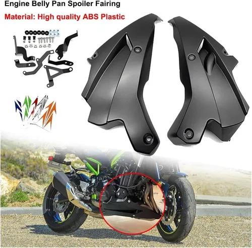Vista 2 de Carenados de marco cónico profesional para Kawasaki Z900 2020 2021 2022 alerón de motor de motocicleta chasis inferior carenado accesorios de Negro