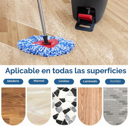 Vista 5 de Matthew Cleaning - Juego de 3 cabezales de repuesto de microfibra azul compatible con EasyWring Spin Mop Reemplazar la cabeza EasyWring de alta