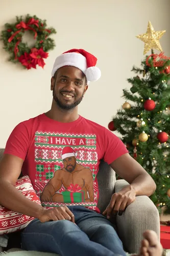 Vista 6 de Leo Laughing Dank Meme When They Realize The Eggnog is Spiked Ugly Christmas Sweater para hombre