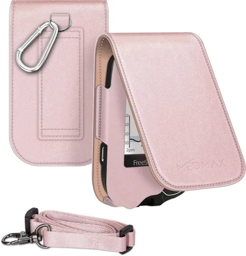 Vista 9 de Funda protectora de piel sintética con cordón desmontable para colgar Para Freestyle Libre 3 2 / Libre Reader, a prueba de golpes, para Negro