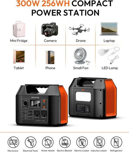 Vista 9 de Generador accionado solar, central eléctrica portátil 300W con el panel Negro y naranja