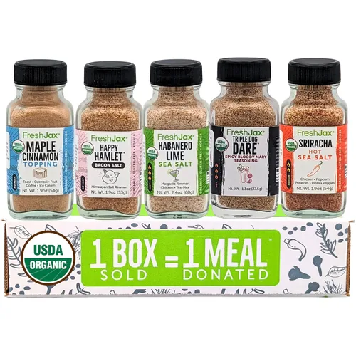 Vista 17 de FreshJax Gourmet especias y sazonadores, caja de regalo (juego de 5) Gourmet five-pack BBQ rub spices for steak, chicken, and seafood, making it