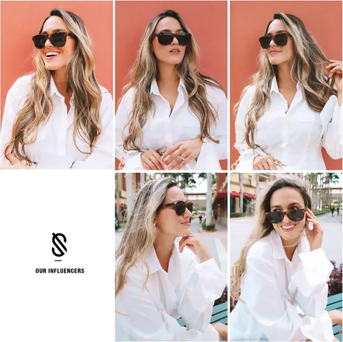 Vista 3 de SOJOS Gafas de sol polarizadas para hombres y mujeres, elegantes sombras cuadradas de moda SJ2230