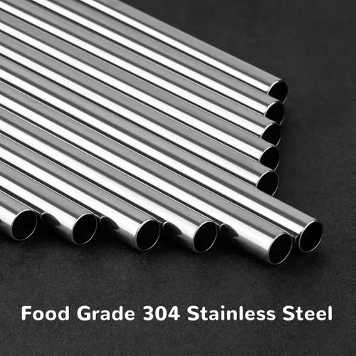 Vista 8 de Tomorotec 6 popotes de acero inoxidable con puntas de silicona para vaso Stanley de 40 onzas, juego de popotes reutilizables de 13 pulgadas