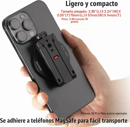 Vista 6 de Trípode magnético para iPhone - para soporte de teléfono MagSafe a presión