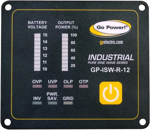 Vista 2 de Go Power! 79999 GP-ISW-R-12 Inversor de onda sinusoidal pura industrial remoto - 12 voltios