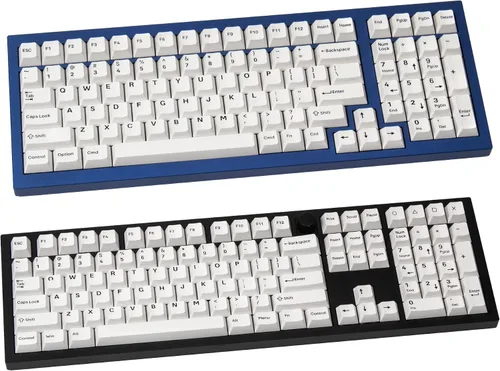 Vista 5 de Keychron Double Shot Cherry PBT Keycap - Juego completo de teclas (219 teclas), negro sobre blanco