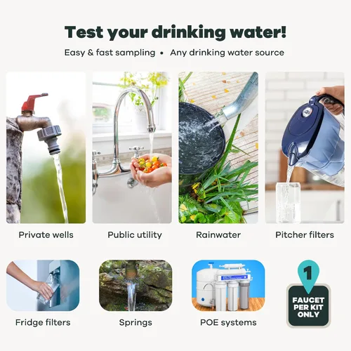 Vista 8 de Kit avanzado de prueba de agua para el hogar Pozo o ciudad Laboratorios de agua potable certificados por la EPA Pruebas para: 116 analitos