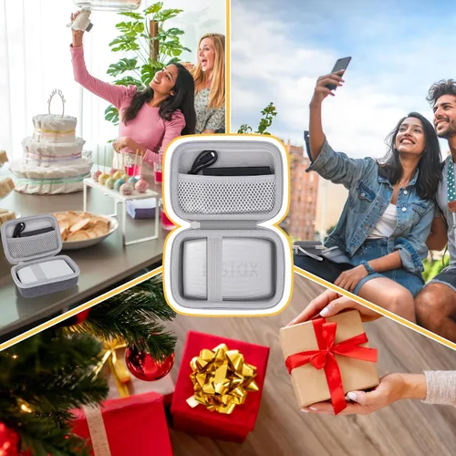 Vista 8 de co2CREA Estuche rígido de repuesto para impresora Fujifilm Instax Mini Link 3 2 1 (funda blanca ceniza + interior blanco)