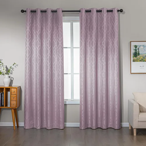 Vista 18 de Amazon Basics Cortinas Jacquard 100% opacas de 2 piezas, cortinas para sala de estar y dormitorio, tratamiento de ventana con aislamiento térmico