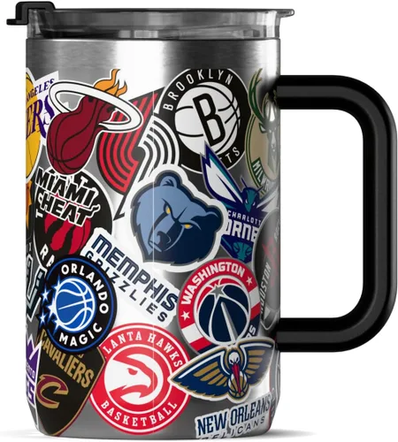 Vista 4 de Hydrapeak x NBA Taza de café con licencia oficial de todos los equipos de 18 onzas, con tapa abatible y asa para viajes, para frío/calor, taza