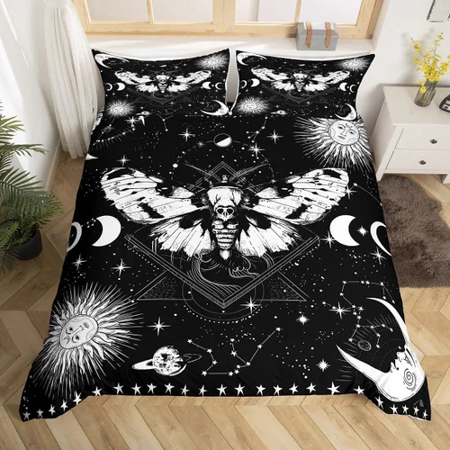 Vista 32 de Juego de funda de edredón de dibujos animados con lazo, tamaño individual, juego de ropa de cama a cuadros geométricos coloridos, decoración