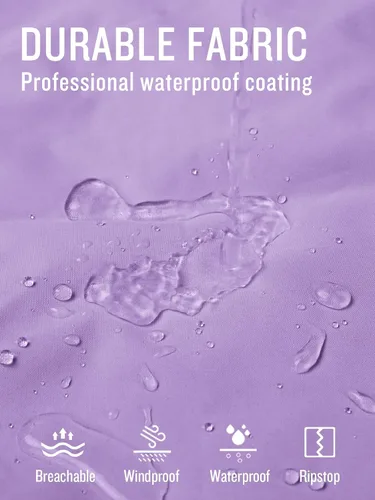 Vista 5 de SaphiRose Chaqueta impermeable para mujer, ligera, para exteriores, con capucha extraíble