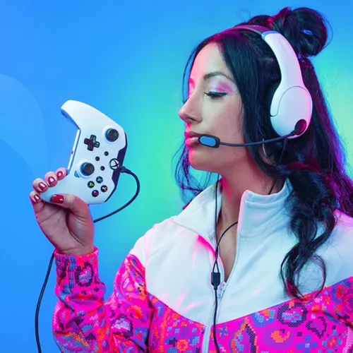Vista 7 de PDP Gaming AIRLITE Xbox Headset with Microphone, Series XSXbox OnePCWindows, Lightweight Stereo Headphones, Wired Power, Noise-Cancelling mic- Ion