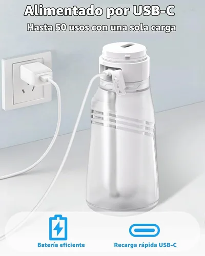 Vista 6 de Bidé portátil para viajes con botella de 13.5 fl oz, 3 modos de presión