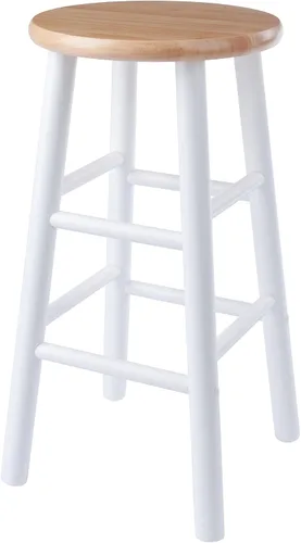 Vista 7 de Winsome Wood Huxton - Juego de 2 taburetes para mostrador, acabado natural natural / blanco