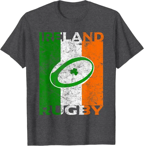 Vista 33 de Camiseta de rugby irlandés con la bandera de Irlanda, regalo vintage Negro