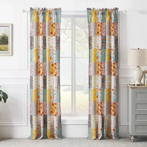 Vista 7 de Greenland Home Fashions Carlie Cenefa para ventana, 60 W x 16 L, parches de calicó