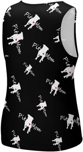 Vista 3 de Pitbull Mom Men's Tank Top Full Print Vest Casual Sleeveless Tees Workout Gym T-Shirts