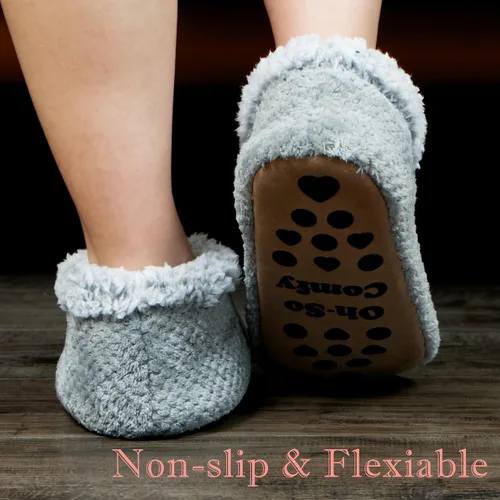 Vista 3 de Pantuflas suaves y mullidas para mujer en interiores, zapatos cálidos y peludos para casa, con forro esponjoso, botines de dormitorio, suela