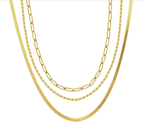 Vista 69 de Collares en capas para mujer, chapados en plata, delicada cuerda torcida de serpiente, delicado collar en capas, gargantilla de diferentes