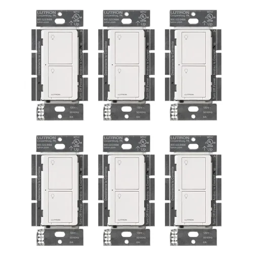 Vista 18 de Lutron Caseta - Interruptor de luz inteligente original (requiere Lutron Smart Hub), para el hogar, luces LED y ventiladores, 6 amperios, un solo