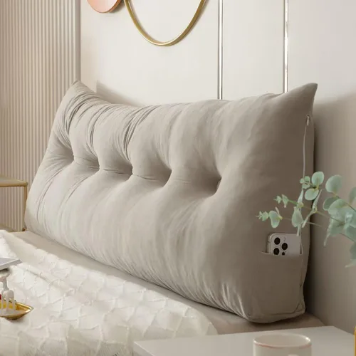 Vista 3 de Almohada de cabecera tamaño Queen para cama, almohada de sofá cama, cojín de cabecero, almohada de cuña tamaño King