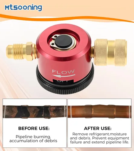Vista 5 de Herramienta de purga de nitrógeno de conector de 1/4 pulgadas,Herramienta de purga reguladora de nitrógeno para equipos HVAC,Herramienta
