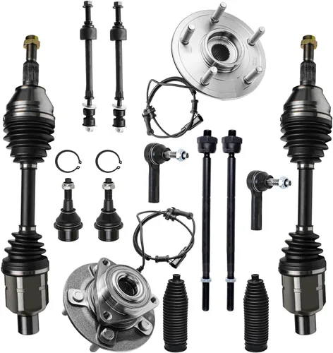 Vista 56 de Detroit Axle - Kit de suspensión delantera 4WD para Nissan Frontier Pathfinder Xterra, 2 cubos de rodamientos de ruedas, 2 brazos de control