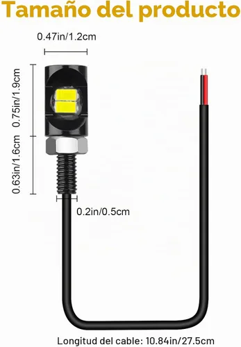 Vista 6 de Linkstyle 4 piezas luces LED de matrícula de 12V, lámpara de tornillo de etiqueta de matrícula de 8000K, impermeable, luces de bombilla LED