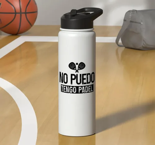 Vista 7 de Padel No Puedo Tengo Padel - Botella de agua aislada de acero inoxidable