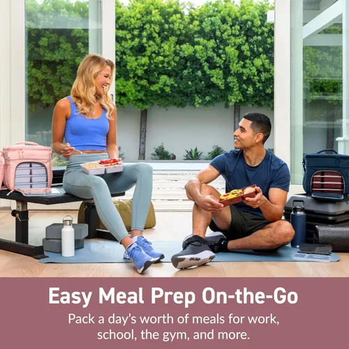 Vista 4 de Bentgo Prep Deluxe - Bolsa aislada para múltiples comidas - Bolsa de lonchera, con capacidad para 5 comidas, aislamiento premium hasta 8 horas