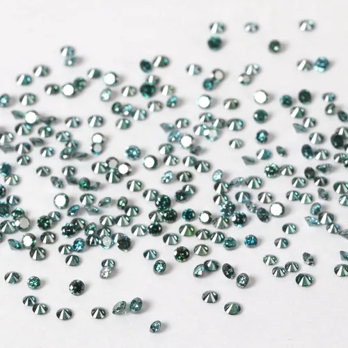 Vista 4 de Lote redondo de diamantes sueltos naturales SI1SI2 Clarity Blue-Green Color 100% diamantes reales Lote..