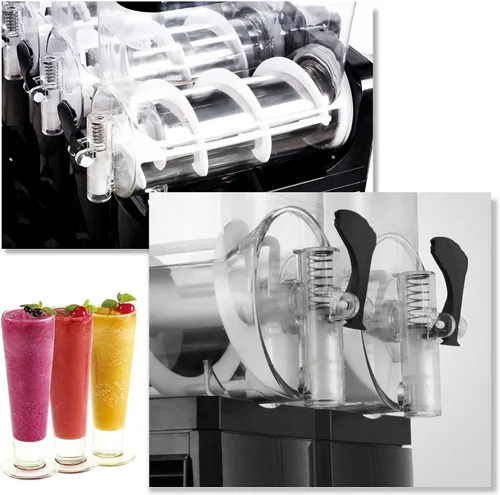 Vista 7 de COMAAM 5L Comercial Slushy Machine 2.5L x 2 Tanque Doble Máquina Eléctrica Automática Slush Maker Bebida Máquina de fusión de Nieve 300W
