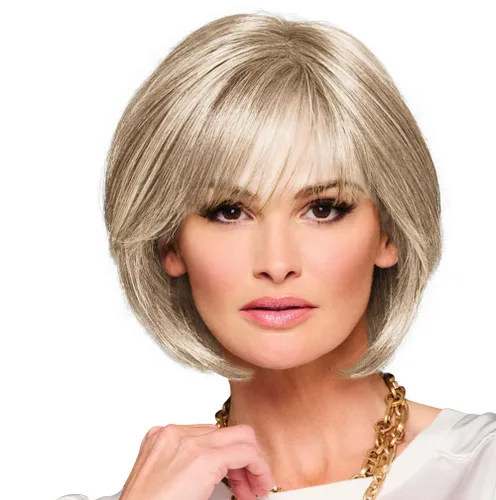 Vista 17 de Raquel Welch Made You Look Chin-Length Chic Bob, 100% atado a mano por ropa de pelo, gorra pequeña promedio, RL10/12 castaño iluminado por el sol