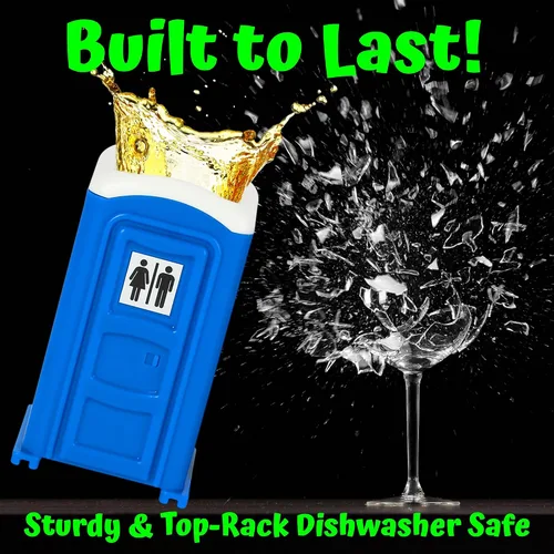 Vista 3 de Funwares Diseñado y propiedad estadounidense, original Porta Potty Shot Glasses regalo para hombres, la mejor opción para el humor número 2, vaso