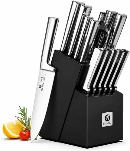 Vista 16 de imarku Cuchillo japonés Santoku de 7 pulgadas, 10Cr15CoMoV de 3 capas de Cuchillo de chef de cocina ultra afilado de alto carbono 59±2 HRC, afilado