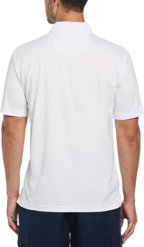 Vista 2 de Cubavera playera polo con textura, de alto rendimiento para hombre, tecnología que absorbe la humedad, ajuste regular