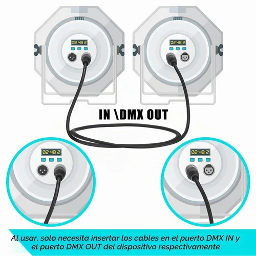Vista 3 de Xuhal 10 cables de señal DMX flexibles de 3.2 pies de 3 pines, cables de señal DMX de 3.3 ft con conectores de metal, conexión XLR macho a hembra