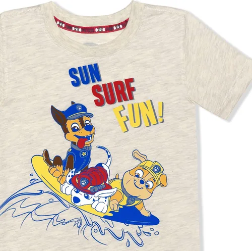 Vista 2 de Paw Patrol Nickelodeon Marshall Rubble and Chase Boys T-Shirt for Toddler - Grey