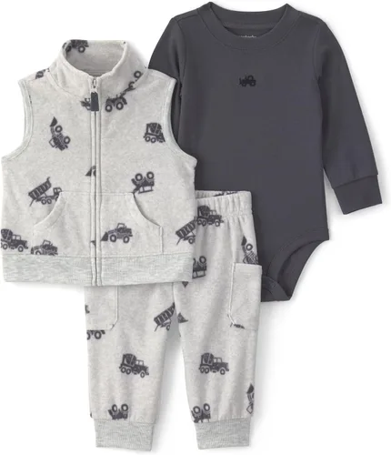 Vista 17 de Carter's Baby Boys' 3-piece Bodysuit Pant Sets Construcción azul