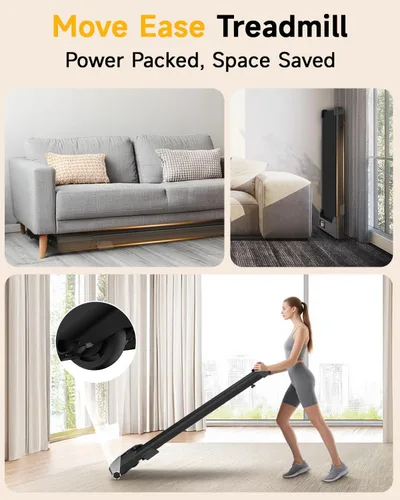 Vista 5 de Walking Pad Treadmill with Handle Bar,Walking Pad with Incline 8%,2.5HP Quiet Under Desk 320 lbs 2 in 1Treadmills for Home Office,Compact Foldable
