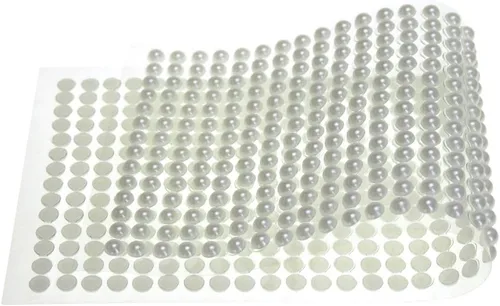 Vista 2 de Homeford Plastic Pearls - Adhesivos autoadhesivos de cuentas planas, 0.236 pulgadas, 36 tiras (marfil)