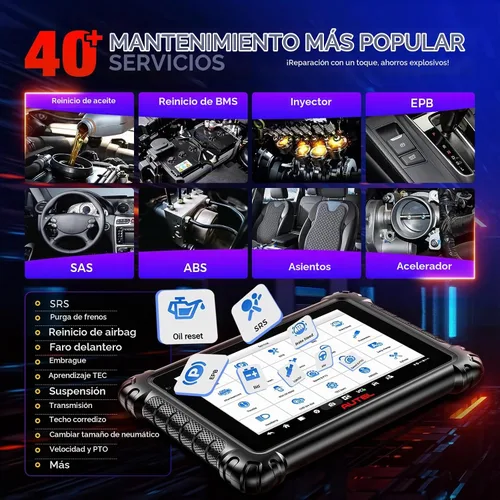 Vista 6 de Escáner Autel MaxiSYS MS906 MAX, ECU C0ding, 3000+ prueba activa, más de 40 servicios 2026 10.1in MS906MAX Bidirectional Tool V2.0 MS906 PRO